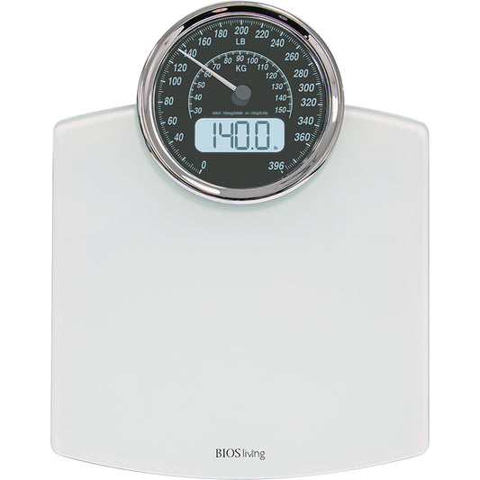 Digital Analog Scale, 396 lbs. Cap., 100 g / 0.2 lbs. Graduations