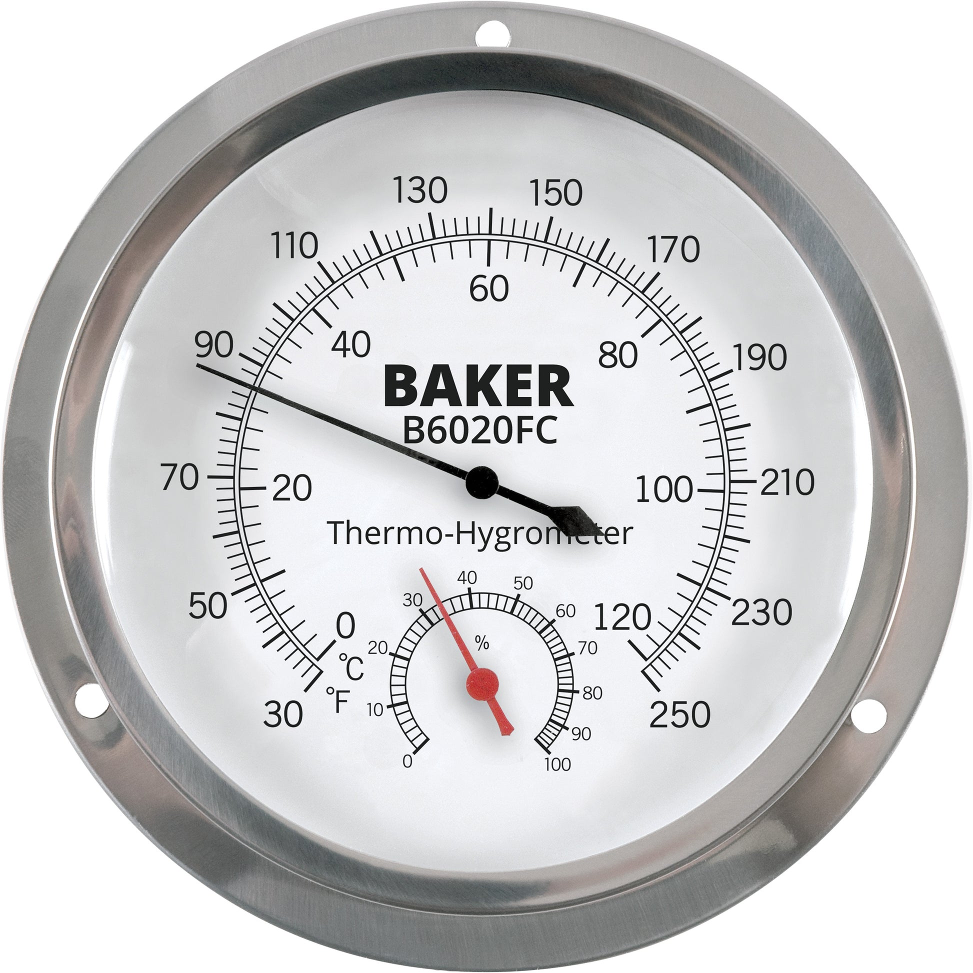 Dial Thermo-Hygrometer, 0% - 100% RH, 30 - 250°F (0 - 120°C)