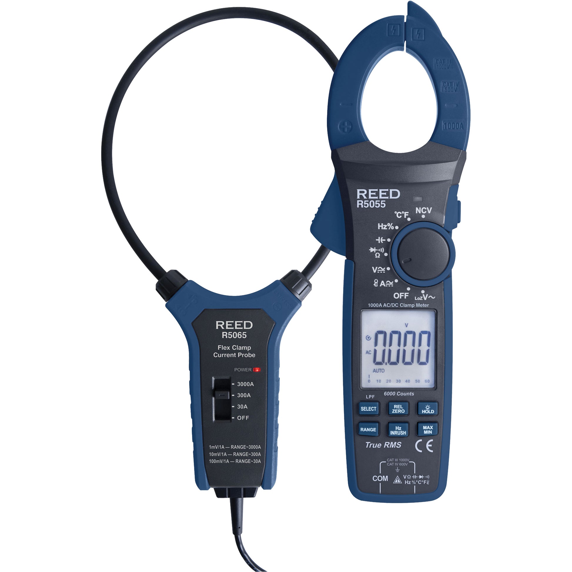True RMS Clamp Meter with Flexible Current Probe & ISO Certificate, AC/DC Voltage, AC/DC Current