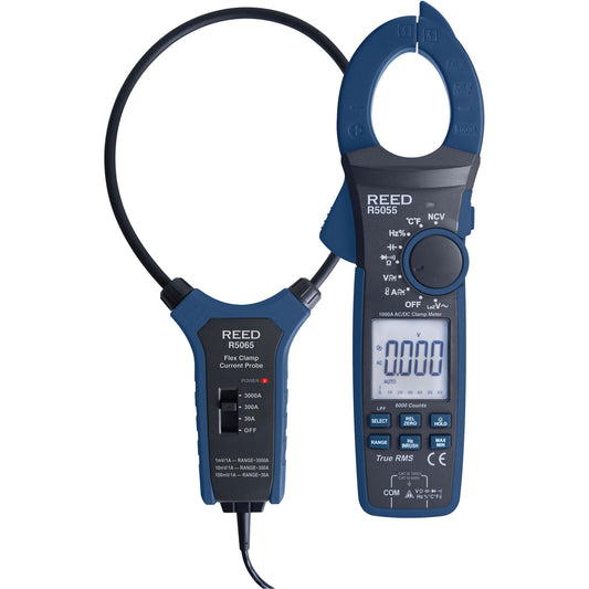 True RMS Clamp Meter with Flexible Current Probe & ISO Certificate, AC/DC Voltage, AC/DC Current