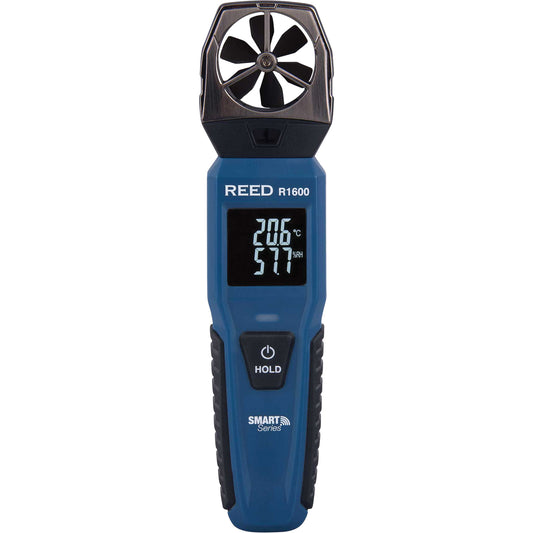 Bluetooth Smart Series Vane Anemometer, Data Logging, 0.6 - 25 m/sec/118 - 4921 ft./min/2.1 - 90 Km/hr/1.3 - 55.9 Mph Air Velocity Range