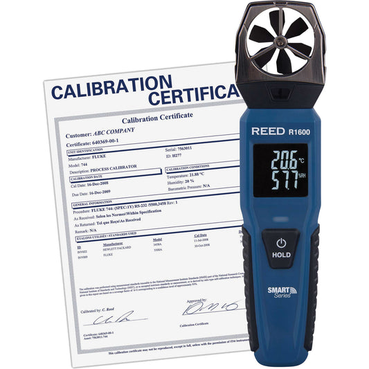 Bluetooth Smart Series Vane Anemometer with ISO Certificate, Data Logging, 0.6 - 25 m/sec/118 - 4921 ft./min/2.1 - 90 Km/hr/1.3 - 55.9 Mph Air Velocity Range