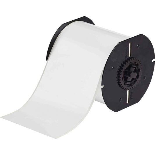 Brady Halogen-Free Product Identification Label Tape, Polyester, 4" L x White