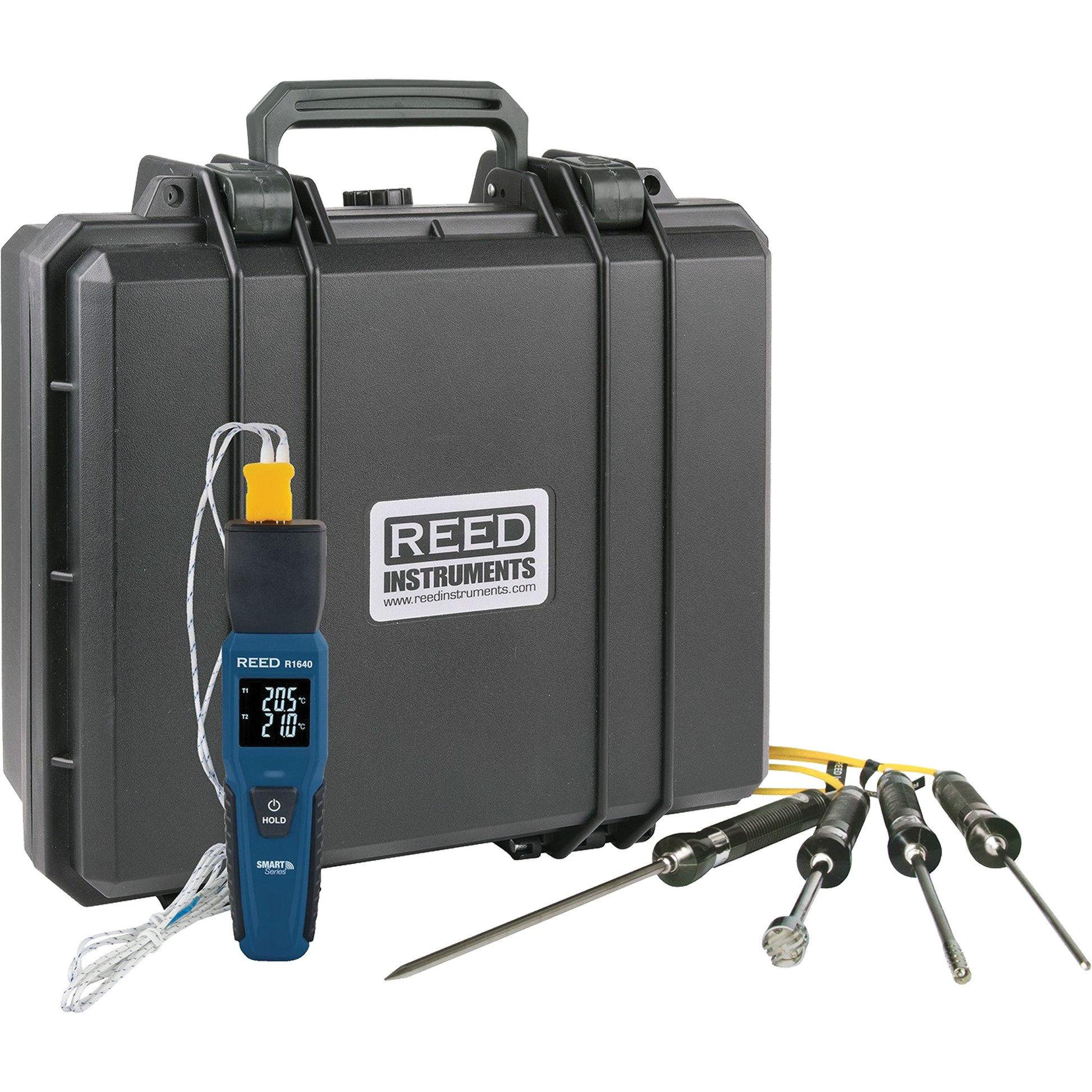 R1640 Smart Series Thermocouple Thermometer with Type-K Thermocouple Probes, Contact, Digital, 32-122°F (0-50°C)