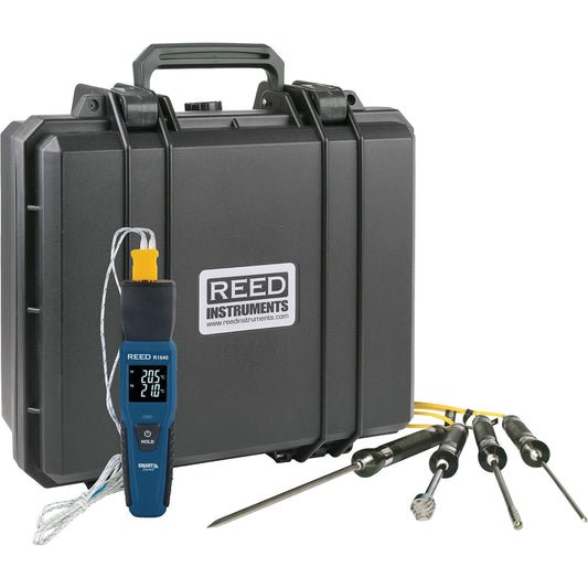R1640 Smart Series Thermocouple Thermometer with Type-K Thermocouple Probes, Contact, Digital, 32-122°F (0-50°C)