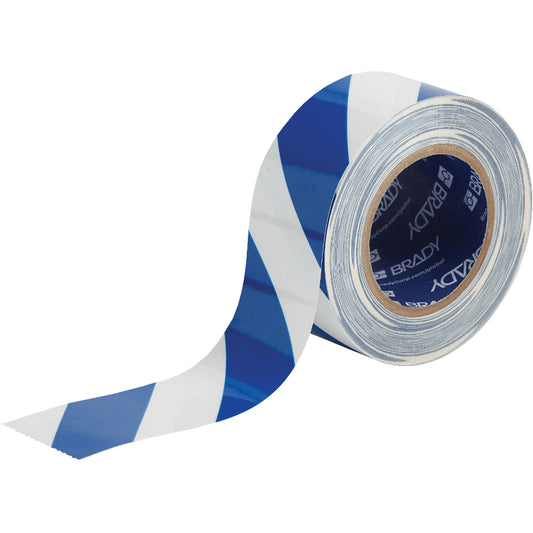 Brady ToughStripe® Floor Marking Tape, 2" x 100', Polyester, Blue and White