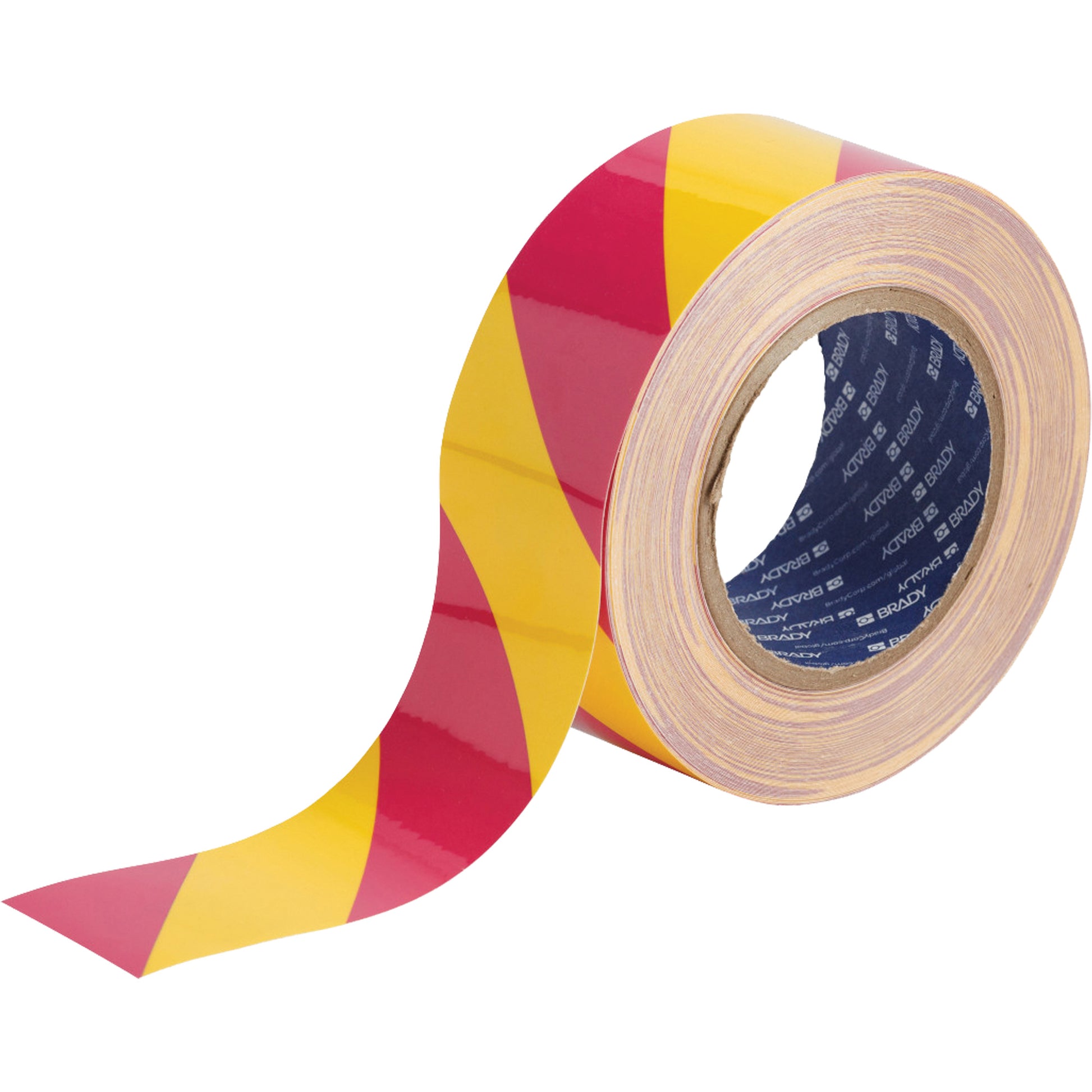 Brady ToughStripe® Floor Marking Tape, 2" x 100', Polyester, Magenta and Yellow