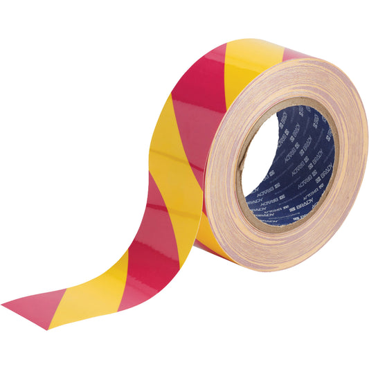 Brady ToughStripe® Floor Marking Tape, 2" x 100', Polyester, Magenta and Yellow