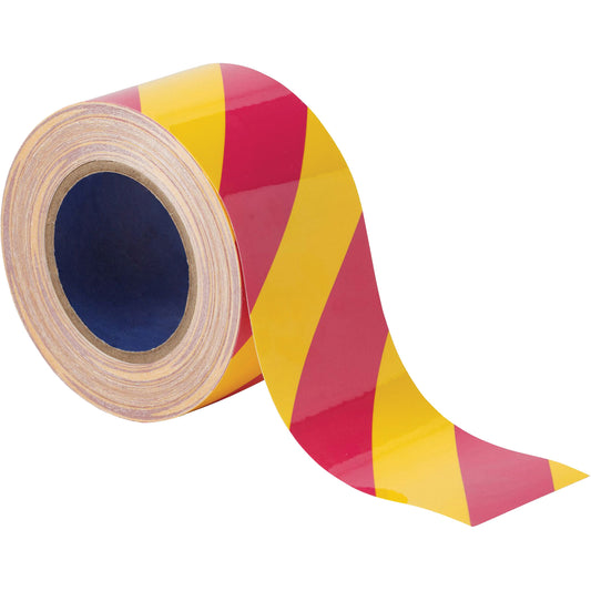 Brady ToughStripe® Floor Marking Tape, 3" x 100', Polyester, Magenta and Yellow