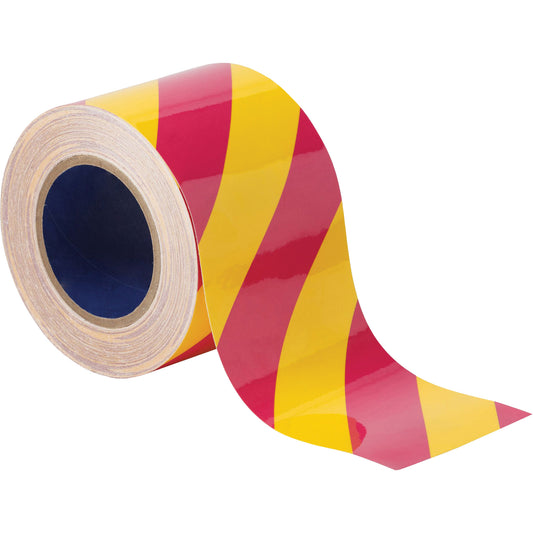Brady ToughStripe® Floor Marking Tape, 4" x 100', Polyester, Magenta and Yellow