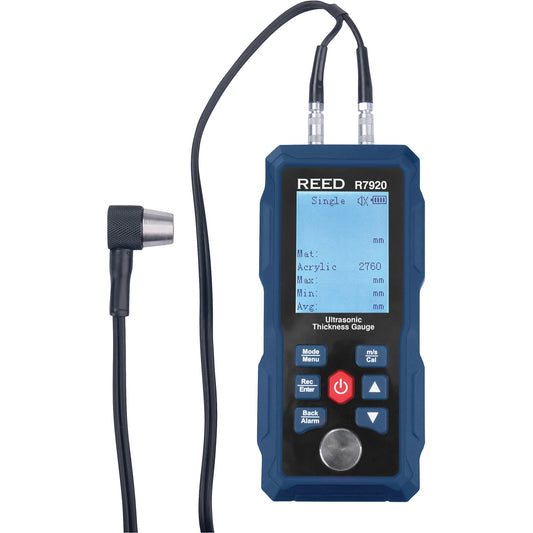 Thickness Gauge, Digital Display, Ultrasound, 0.04" - 11.8" (1 mm - 300 mm) Range