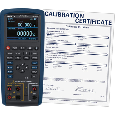 Multifunction Process Calibrator with ISO Certification, Without Data Logging, Portable, 5 Processes