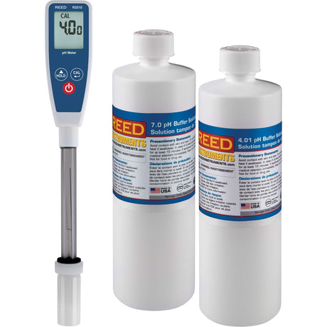 Long Stem pH Meter & 4pH/7pH Buffer Solution Kit