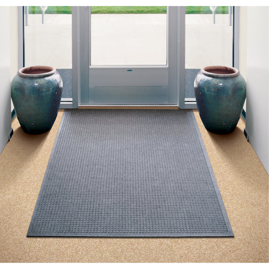 M+A Matting Waterhog® Fashion Matting, Wiper/Scraper, 3' x 5' x 1/4", Grey