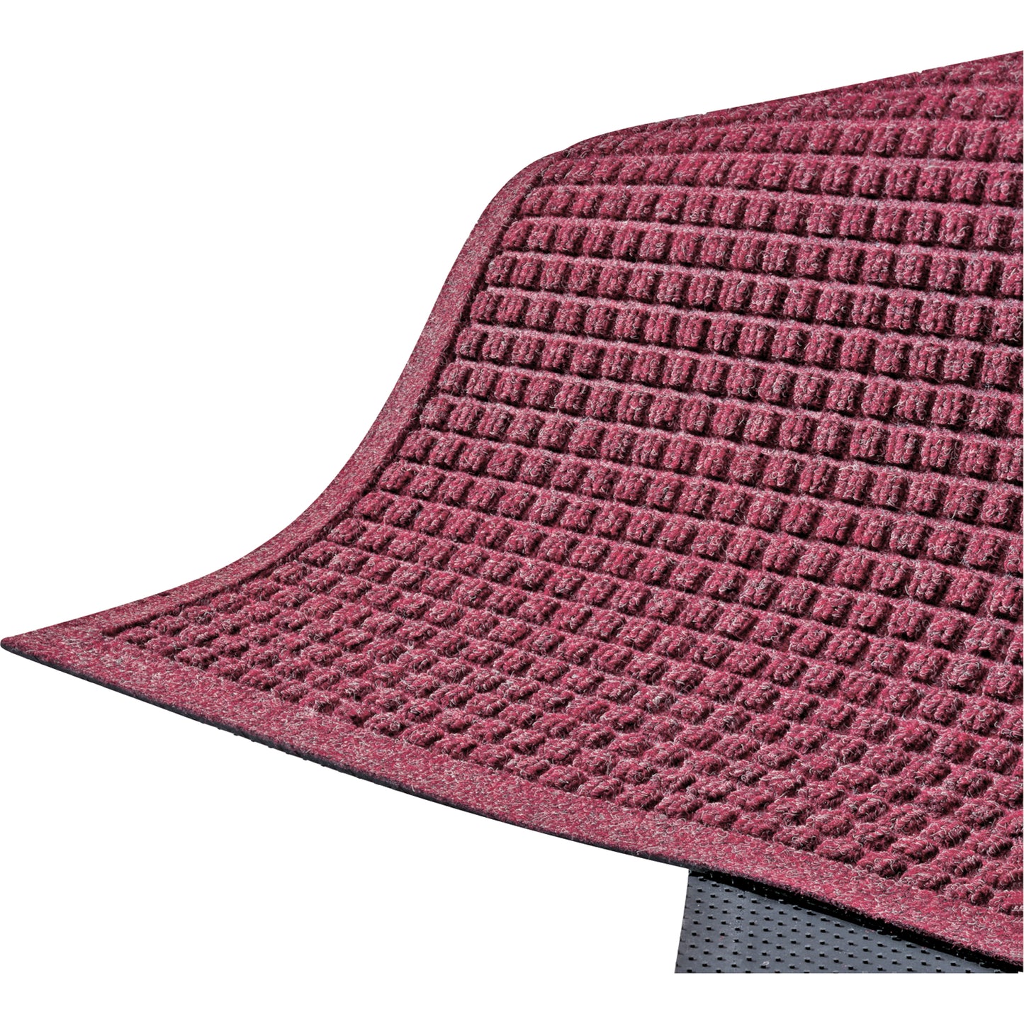 M+A Matting Waterhog® Fashion Matting, Wiper/Scraper, 3' x 5' x 1/4", Red/Black