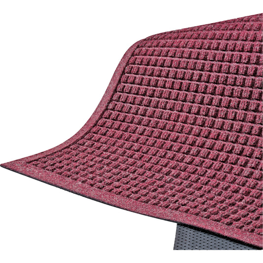M+A Matting Waterhog® Fashion Matting, Wiper/Scraper, 3' x 5' x 1/4", Red/Black