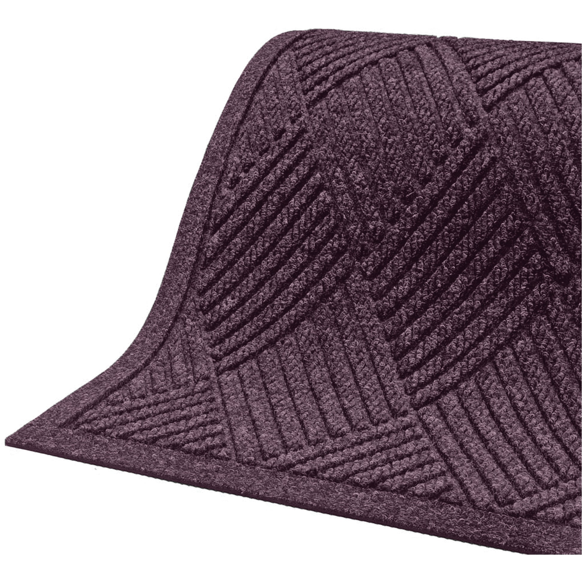 M+A Matting Waterhog® Eco Premier Fashion Matting, Wiper/Scraper, 6' x 8' x 3/8", Maroon