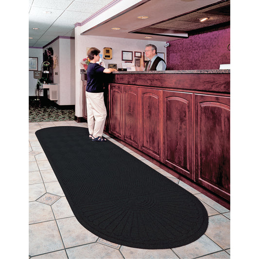 M+A Matting Waterhog® Grand Eco Premier Matting, Wiper/Scraper, 6' x 10' x 3/8", Black Smoke