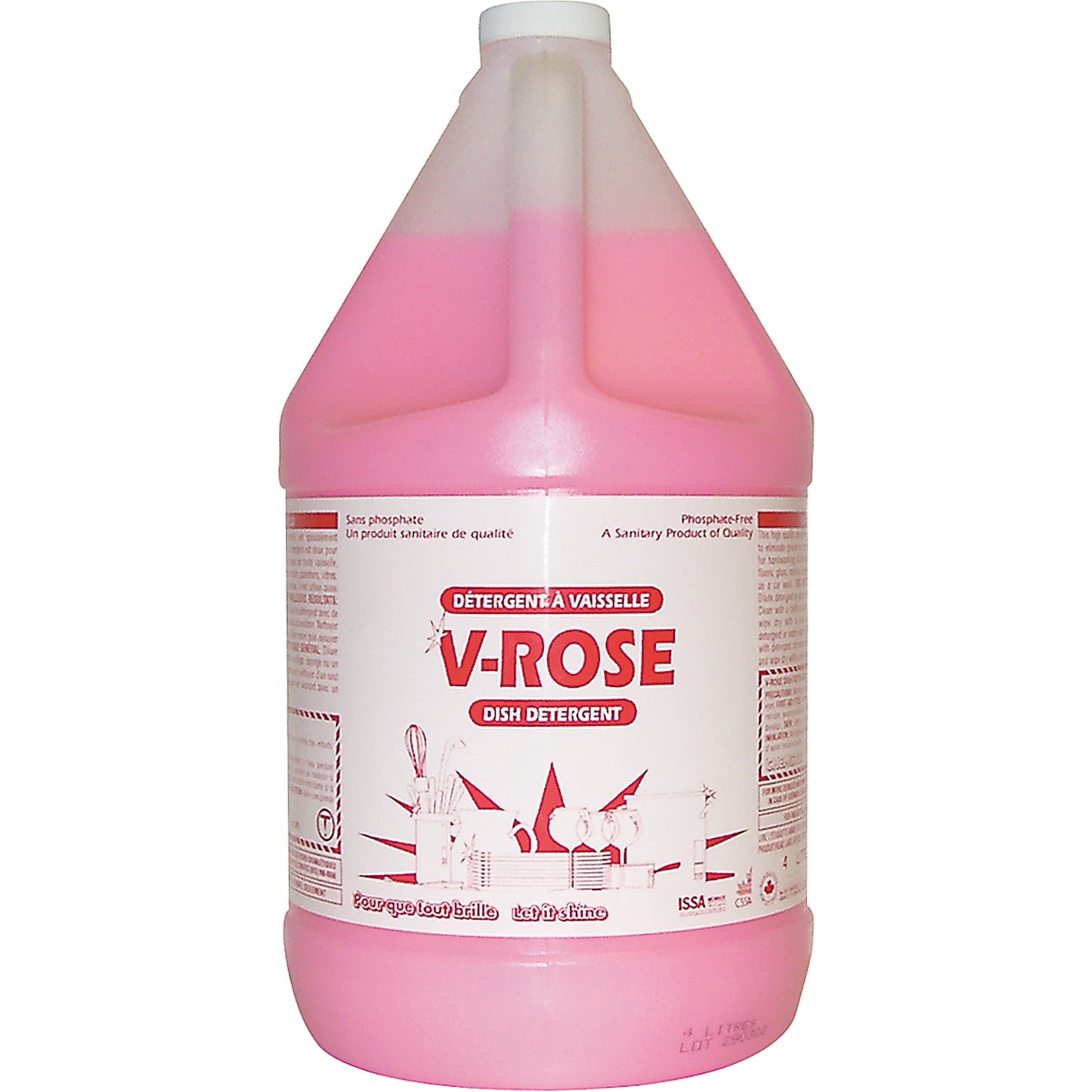 V-Rose Dish Detergent, Liquid, 4 L, Fresh