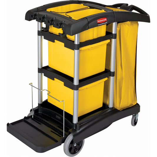 Microfibre Janitor Carts, 48-1/4" x 22" x 44", Plastic, Black