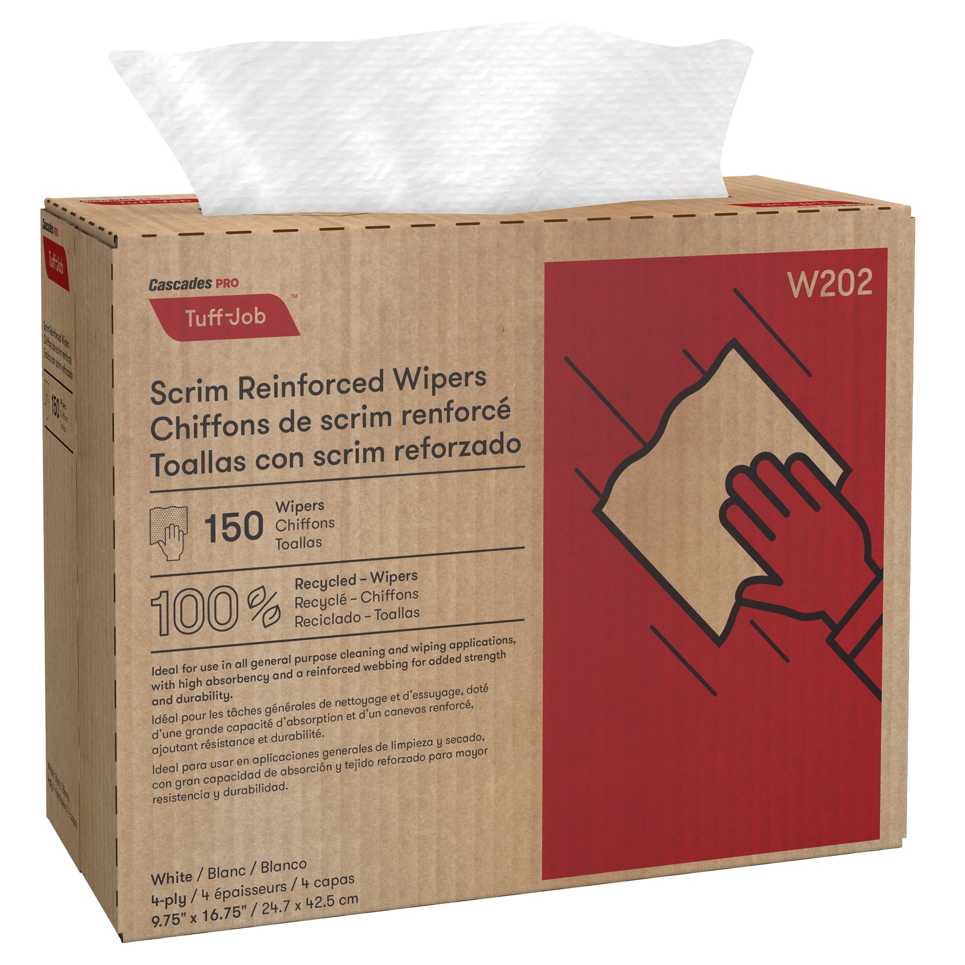 Pro Tuff-Job™ Scrim Reinforced Wipers, All-Purpose, 16-3/4" L x 9-3/4" W