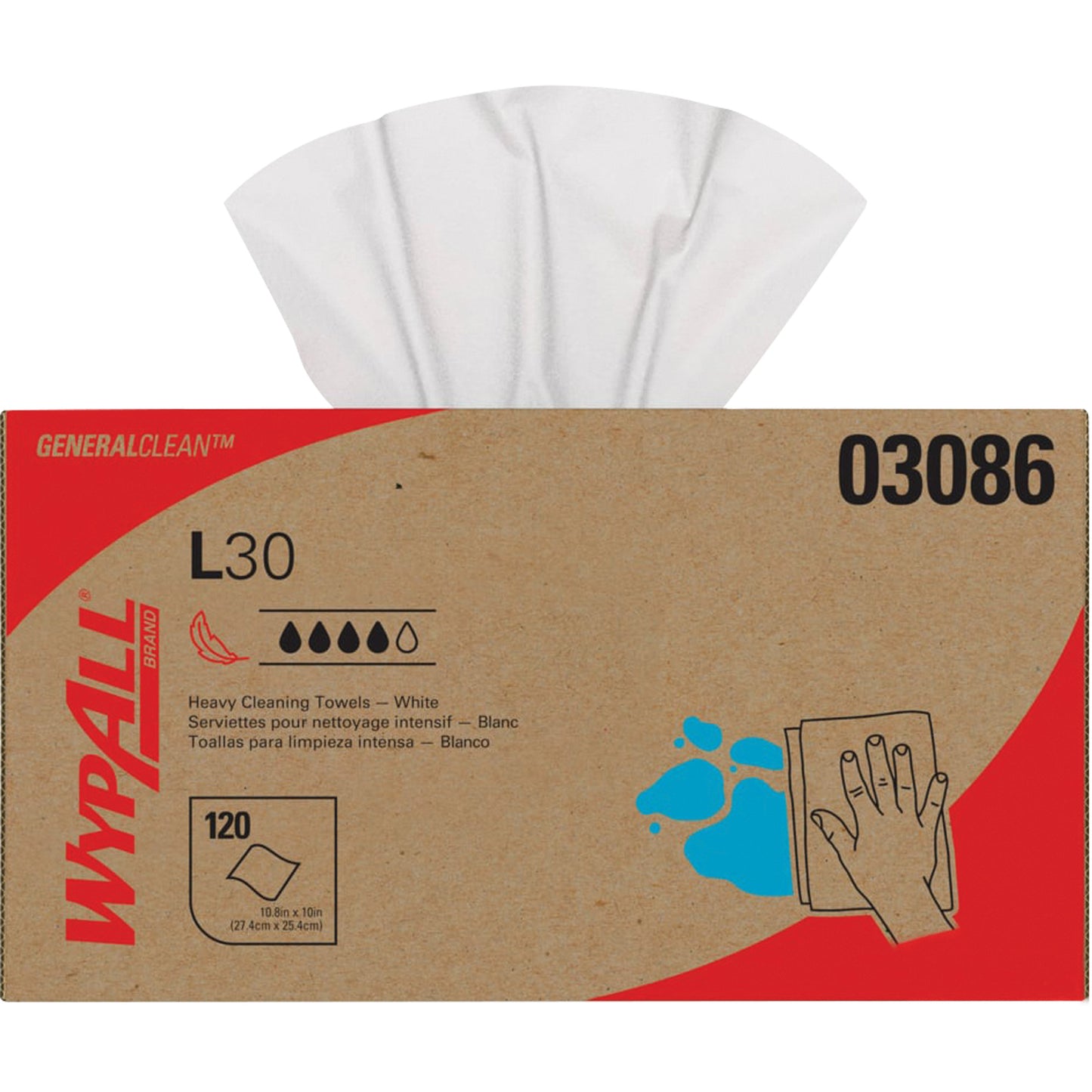 L30 Wipers, All-Purpose, 10" L x 10-4/5" W
