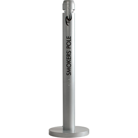 Smokers' Pole Cigarette Receptacle, Free-Standing, Aluminum, 41" Height