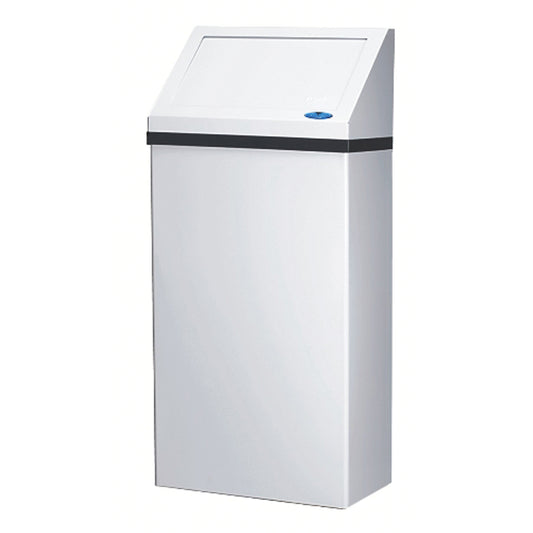 Wall-Mounted Waste Receptacle, Steel, 13.2 US gal.