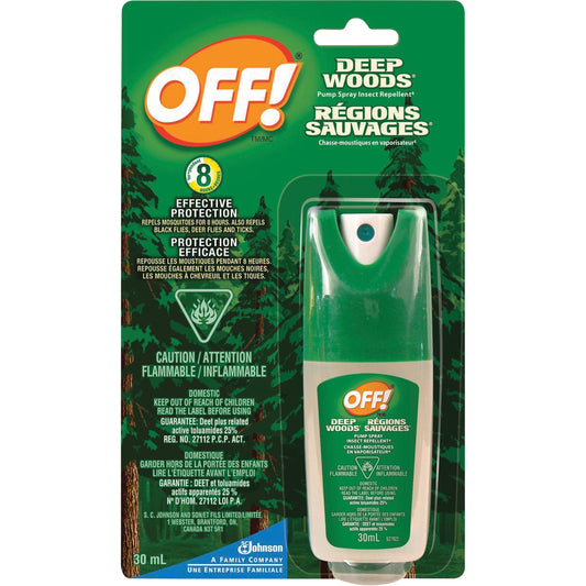 SC Johnson OFF! Deep Woods® Insect Repellent, 25% DEET, Spray, 30 ml