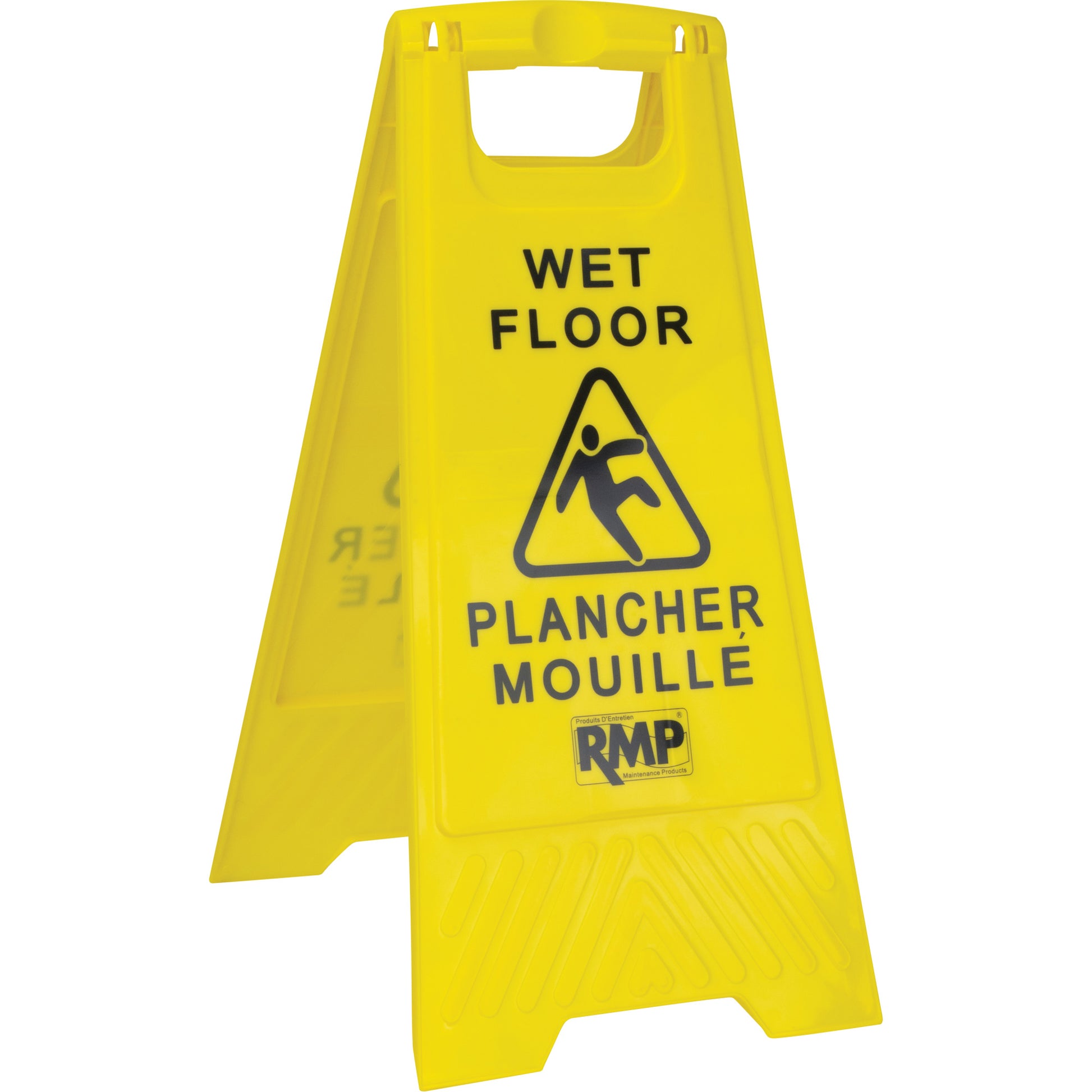RMP Maintenance Products Safety Wet Floor Sign, Bilingual with Pictogram