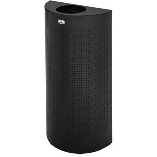 Half-Round Waste Receptacle, Steel, 12 US gal.