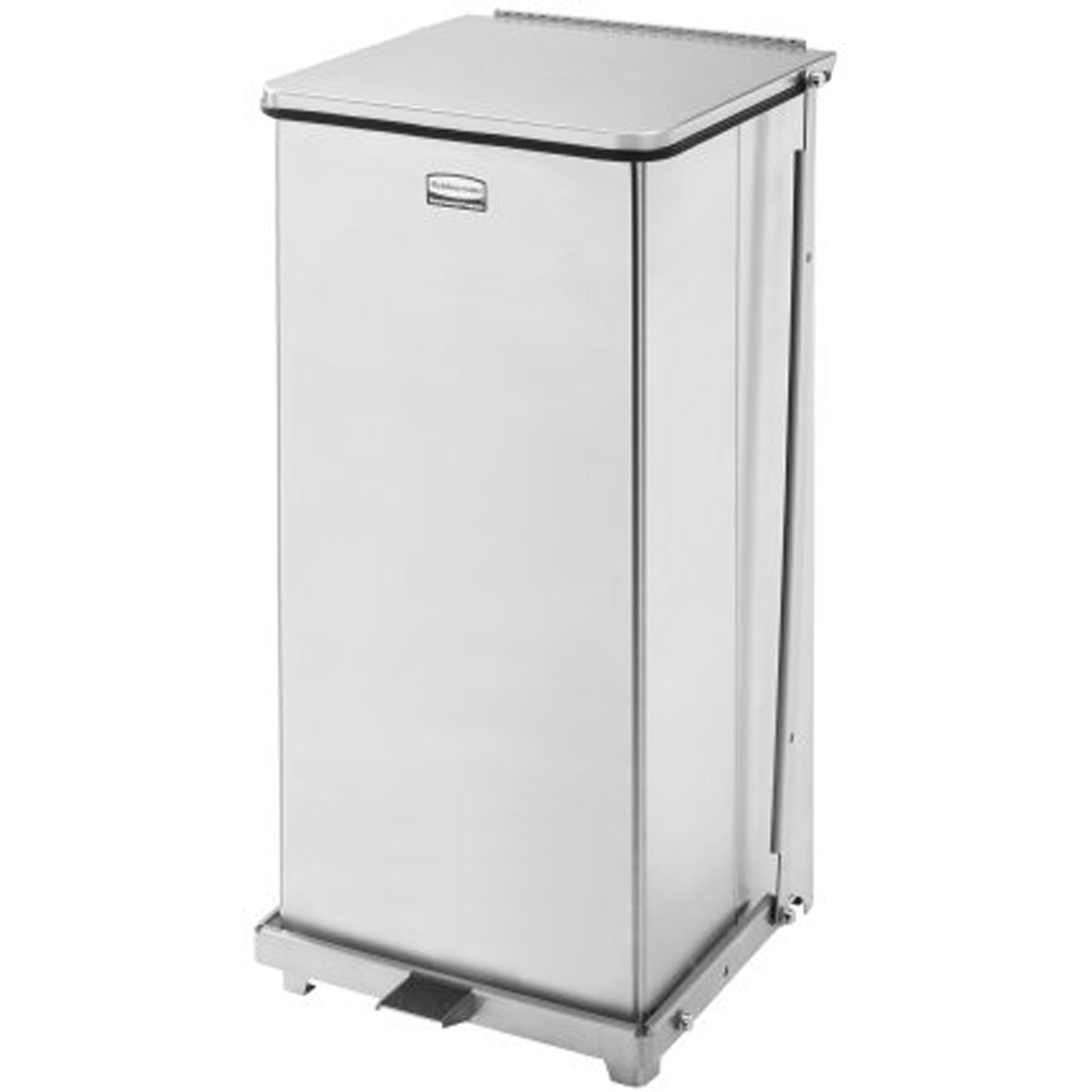 Defenders® Square Step Can with Liner, Stainless Steel, 13 US gal. Capacity