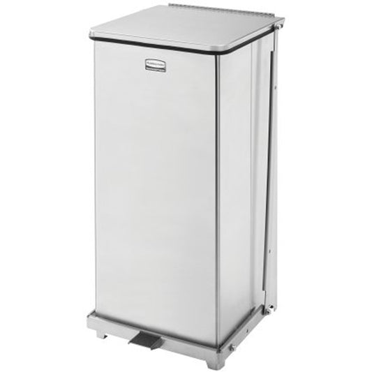Defenders® Square Step Can with Liner, Stainless Steel, 13 US gal. Capacity