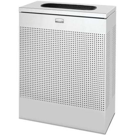 Silhouette Small Rectangular Waste Receptacle, Stainless Steel, 22.5 US gal.