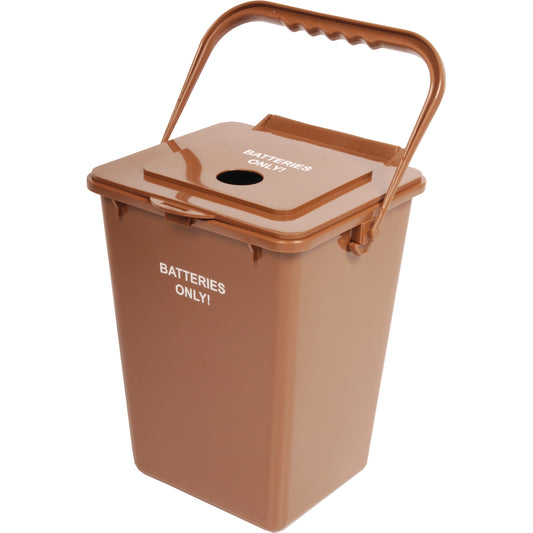 Battery Recycling Container, Deskside, Polyethylene, 2.25 US Gal.