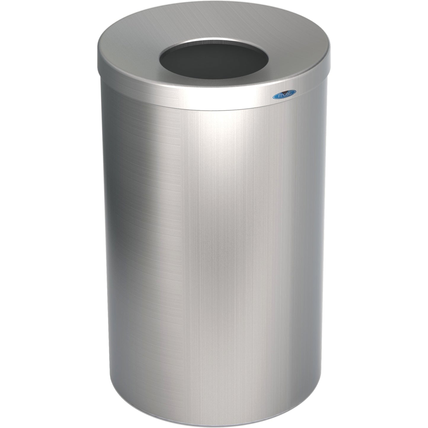 Lobby Waste Receptacle, Stainless Steel, 33 US gal.