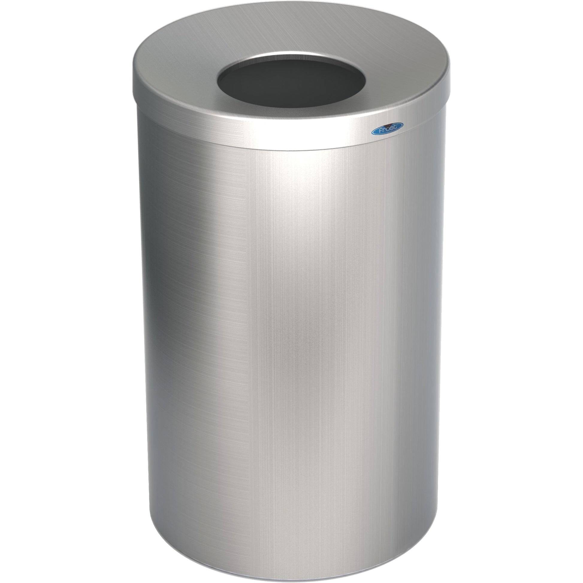 Lobby Waste Receptacle, Stainless Steel, 33 US gal.