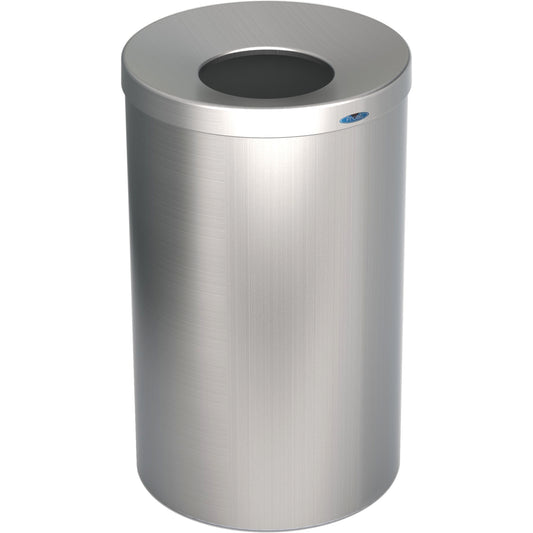 Lobby Waste Receptacle, Stainless Steel, 33 US gal.