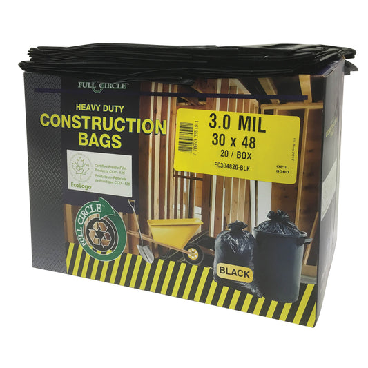 Contractor Liners, Strong, 30" W x 48" L, 3 mils, Black