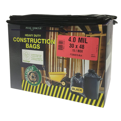 Contractor Liners, Strong, 30" W x 48" L, 4 mils, Black