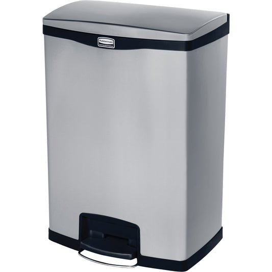 Slim Jim® Waste Container, Stainless Steel, 24 US gal. Capacity