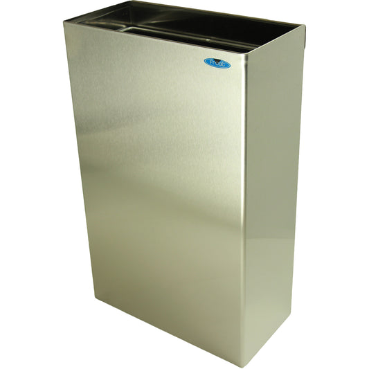 Wall Mounted Waste Receptacles, Stainless Steel, 11 US gal.