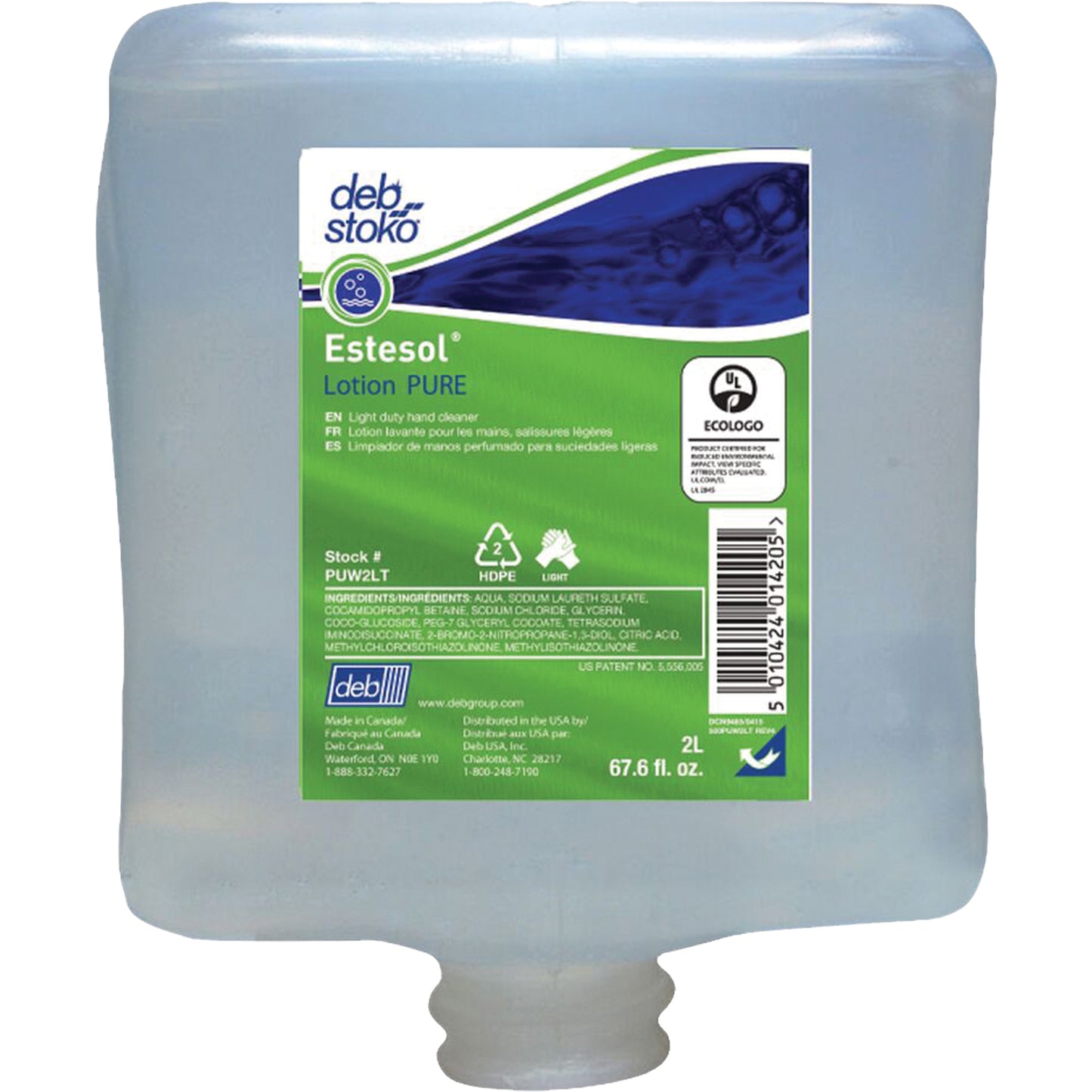 Estesol® Pure Light-Duty Hand Cleaner, Cream, 2 L, Refill, Fresh Scent