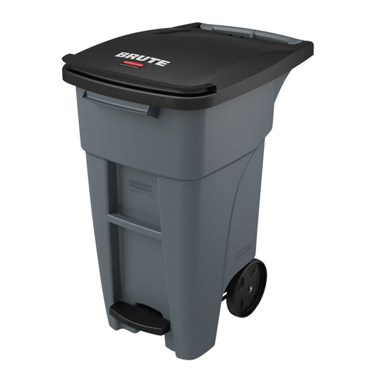 Brute® Step-On Rollout Container , Polyethylene, 32 US gal.