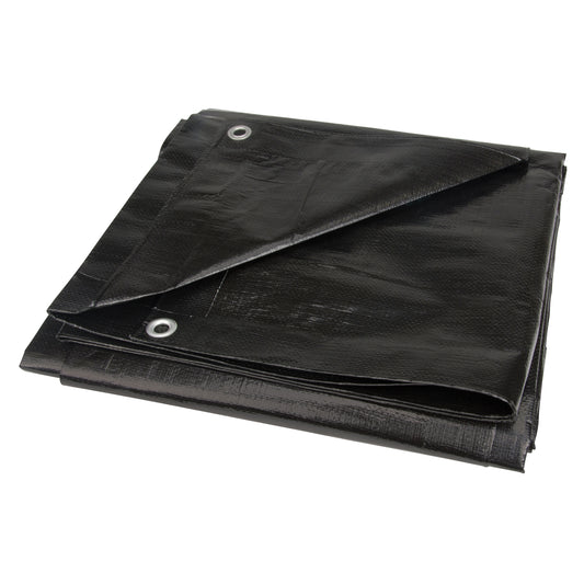Tarp, Light Industrial Duty, Black, 8' x 10' x 8 mils