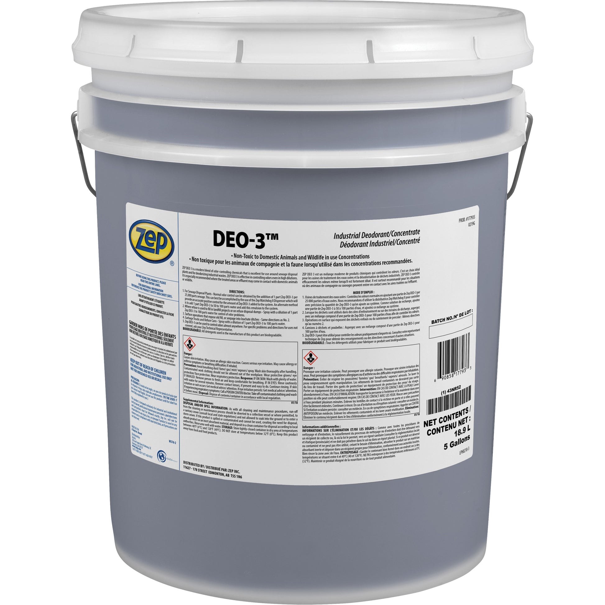 Deo-3™ Industrial Deodorizer, 5 gal., Pail