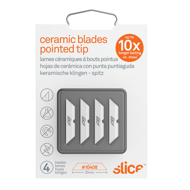 Slice™ Pointed-Tip Ceramic Box Cutter Blades, Single Style