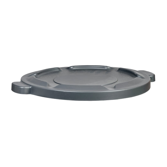 32 Gal Waste Container Lid, Flat Lid, Plastic/Polyethylene, Fits Container Size: 22" Dia.