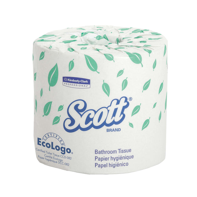 Scott® Toilet Paper, 1 Ply, 550 Sheets/Roll, 403' Length, White