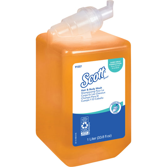 Scott® Essential™ Hair and Body Wash, 1000 ml, Fresh Scent, Bottle